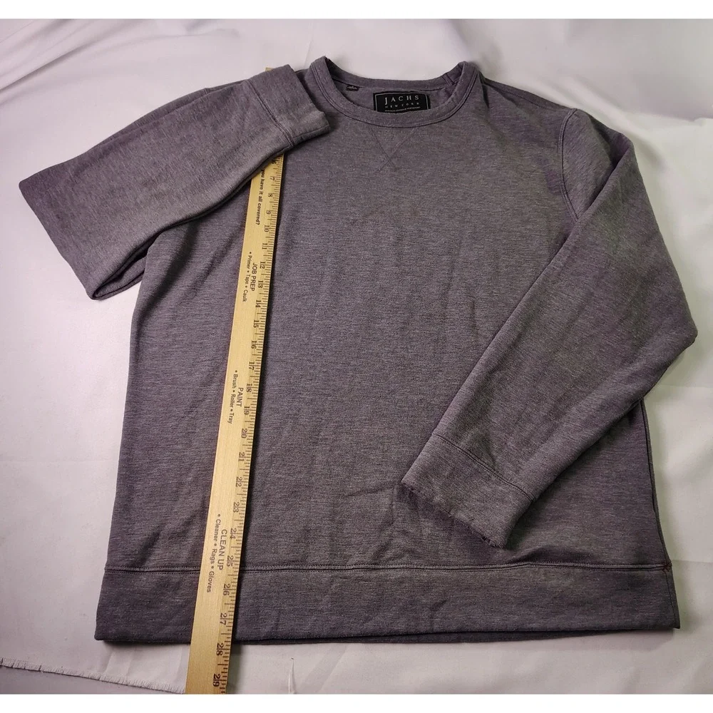 Jachs NY Mens Size L Soft Touch Fleece Crewneck Sweatshirt Gray Heather Pullover